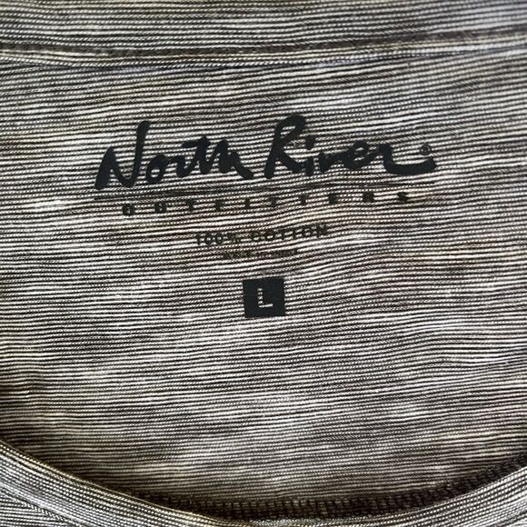 North River Outfitters Gray Henley Neckline Shirt (Large) Cotton NEW - Picture 2 of 6